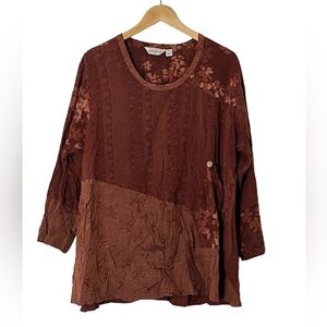 Lyng | Artsy Lagenlook hippie boho loose fit tunic blouse size extra lar…